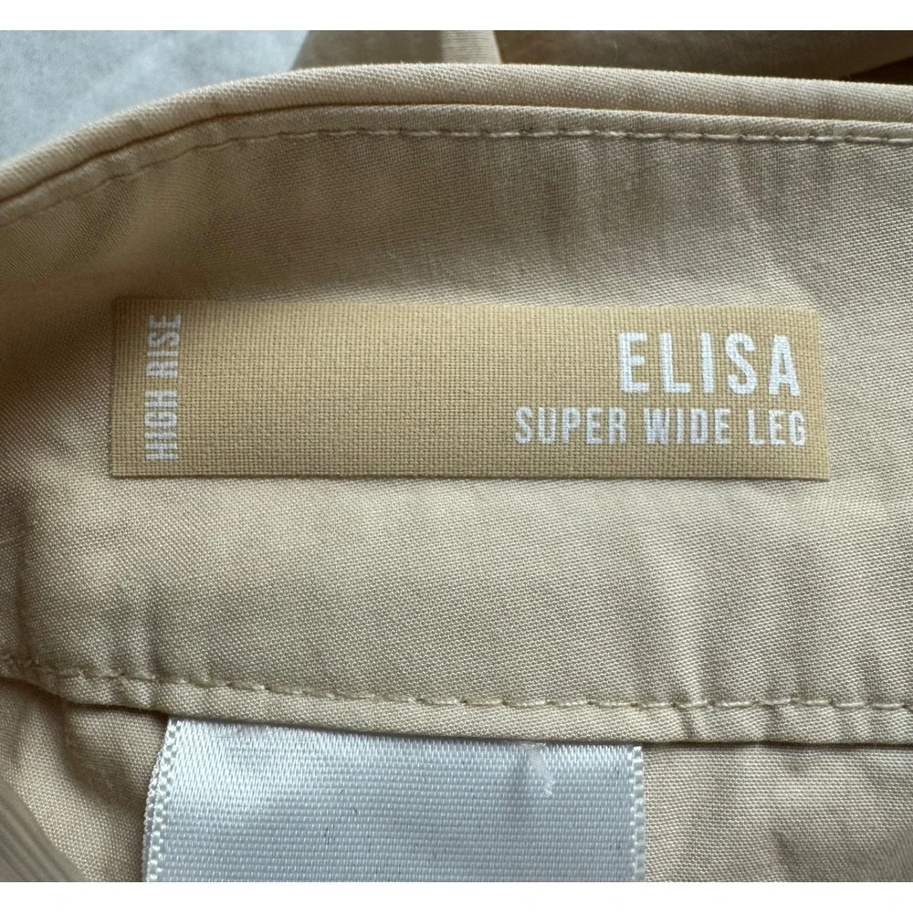Kut from the Kloth Elisa High Rise Super Wide Leg Pants Sand Beige Size 6 - Picture 7 of 16